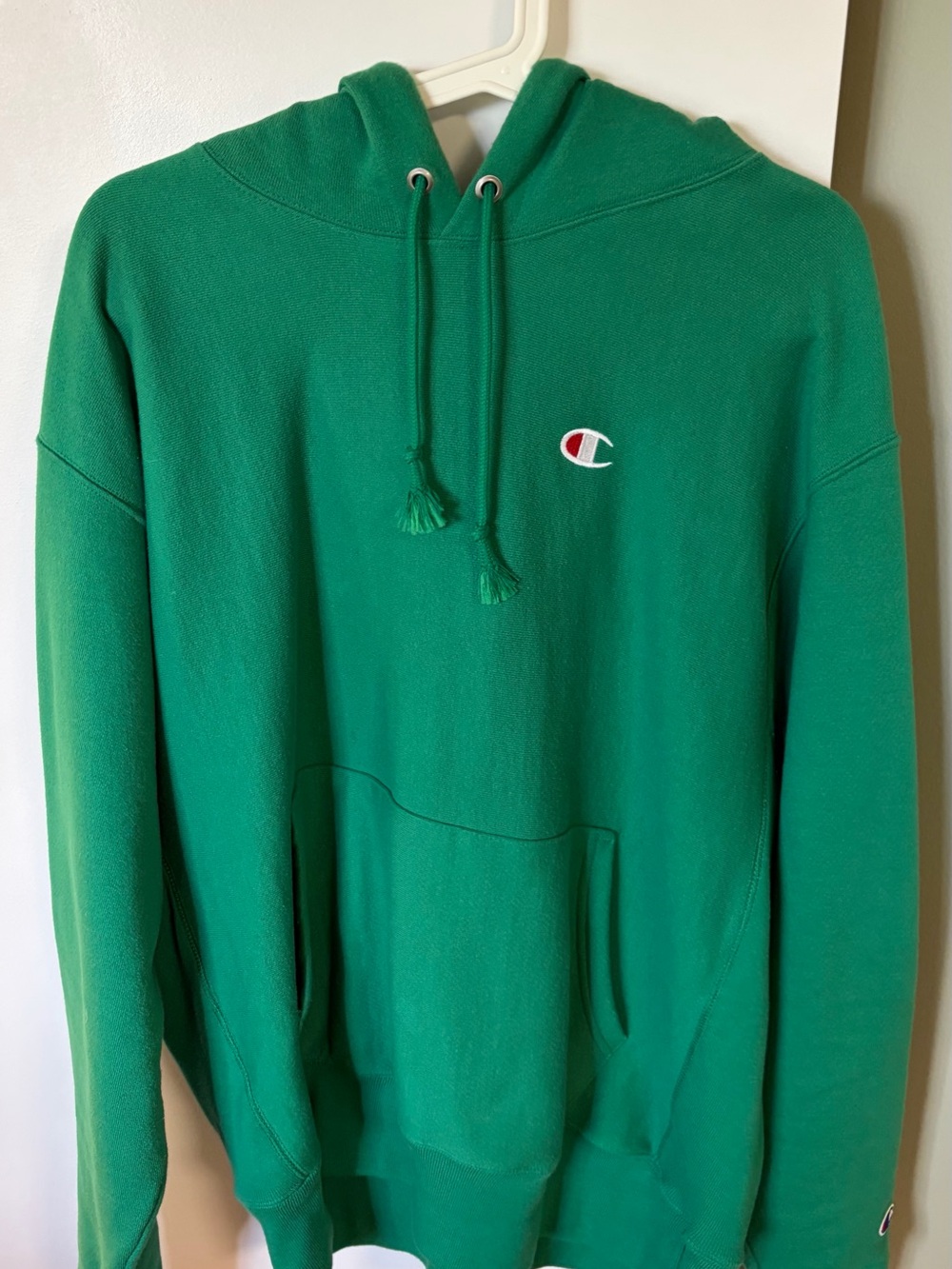 Champion Green Hooded Sweatshirt with Embroidered Logo